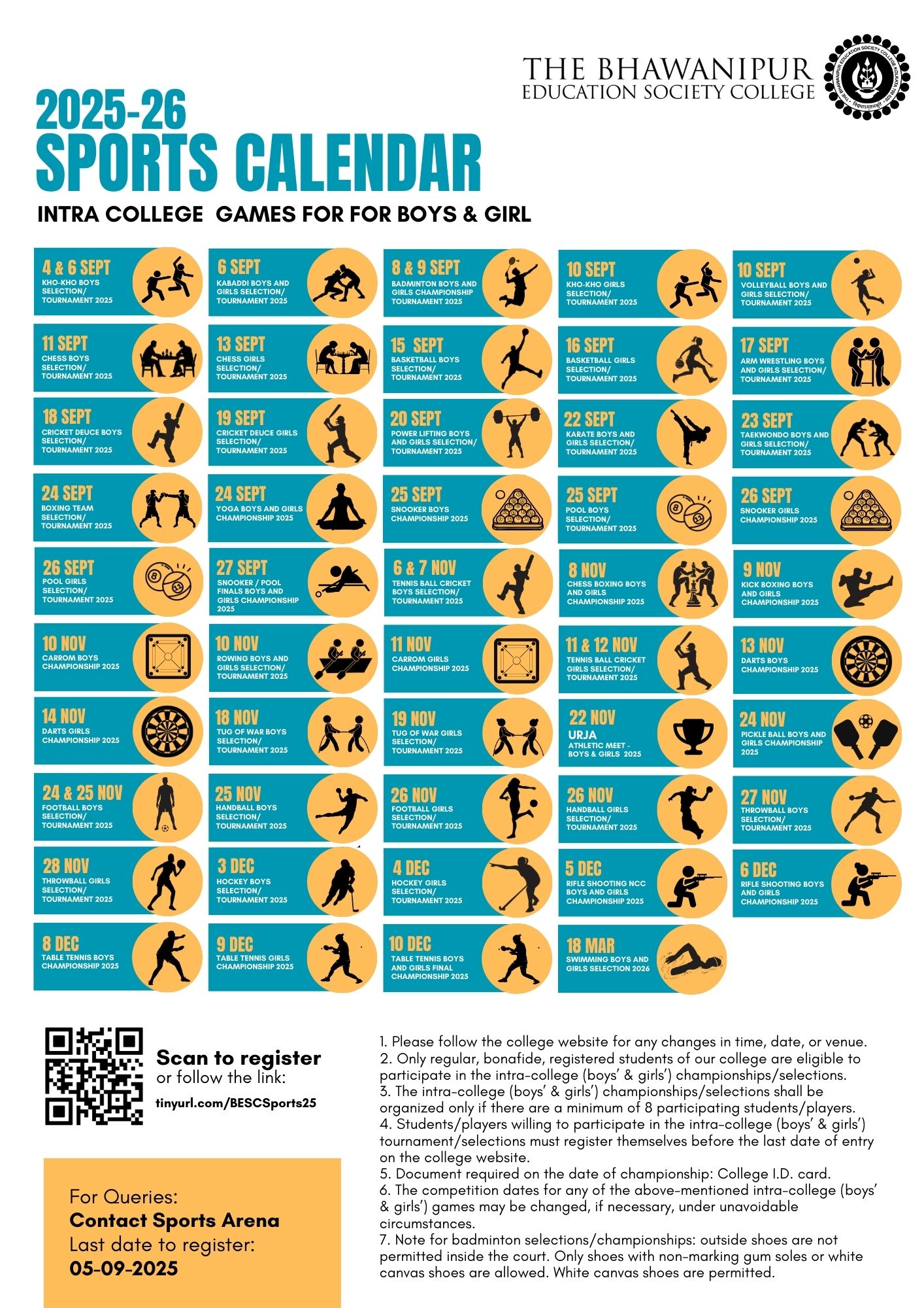 Sports Calendar 2025-2026